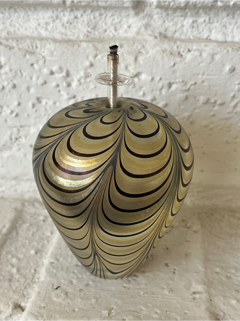 Vandermark Art Glass Oil Candle Signed ‘83 5001 C 5”